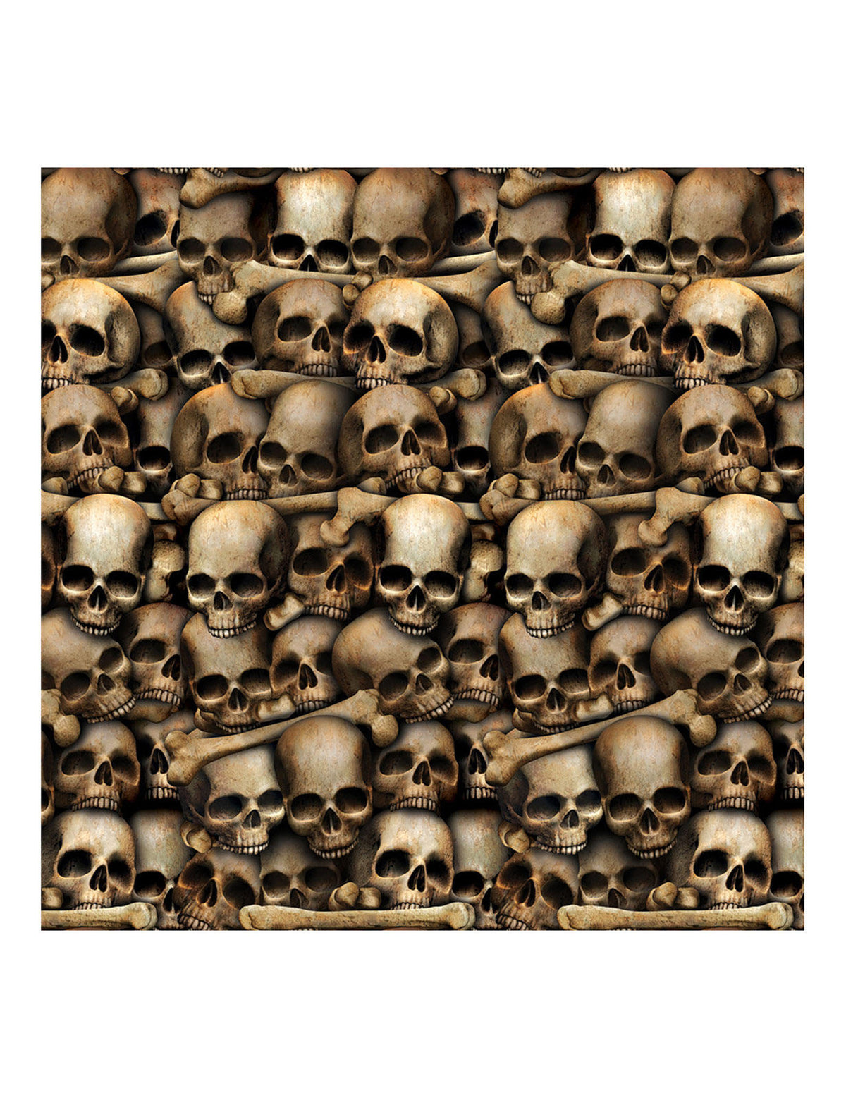 Décoration murale catacombes squelettes pour fête beige effet réaliste