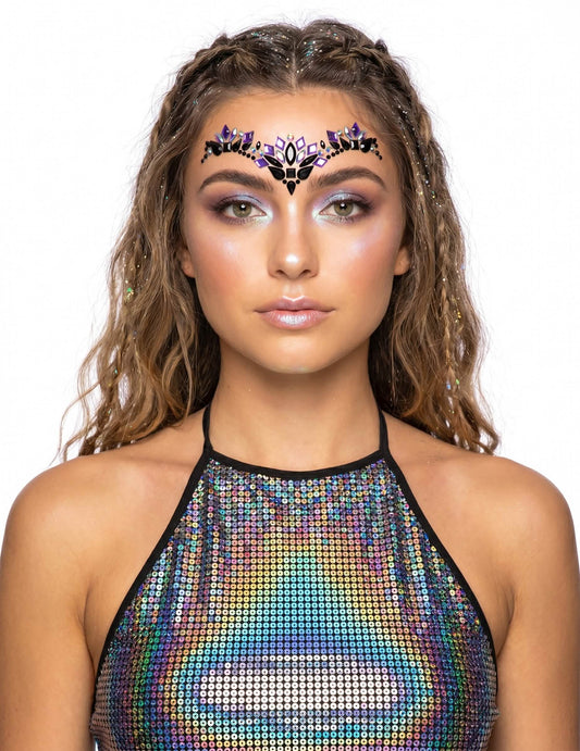 Strass adesivos rainha malvada preto e roxo