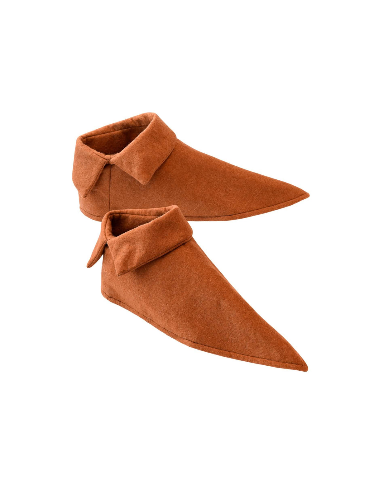 Sobre-sapatos para adulto castanho pontiagudos com dobra para trás
