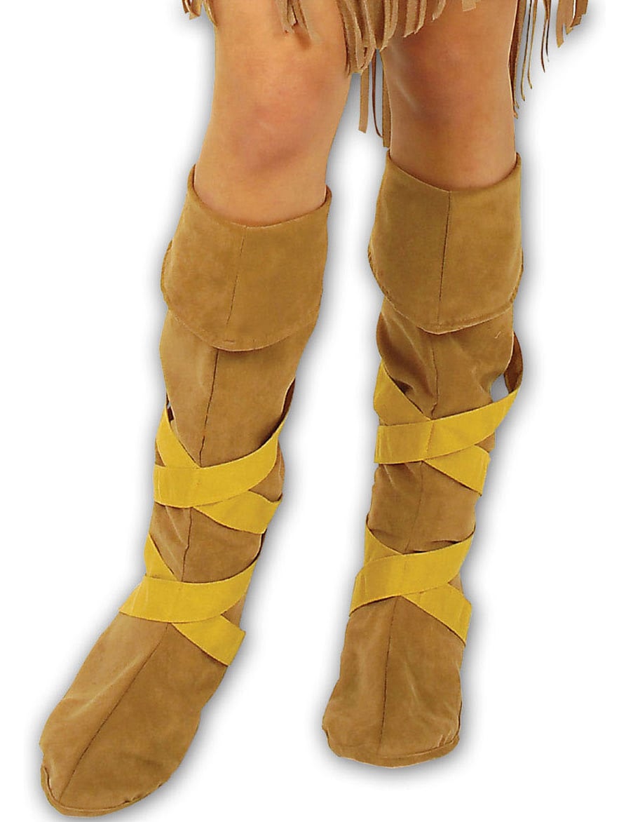 Surbottes indiennes pour adulte marron et jaune avec lanières croisées