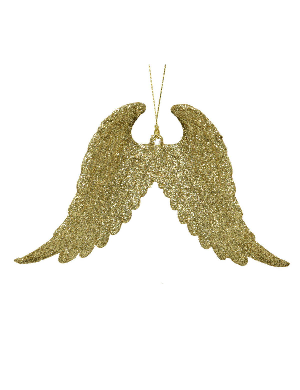 Suspension ailes d'ange pour sapin dorées à paillettes