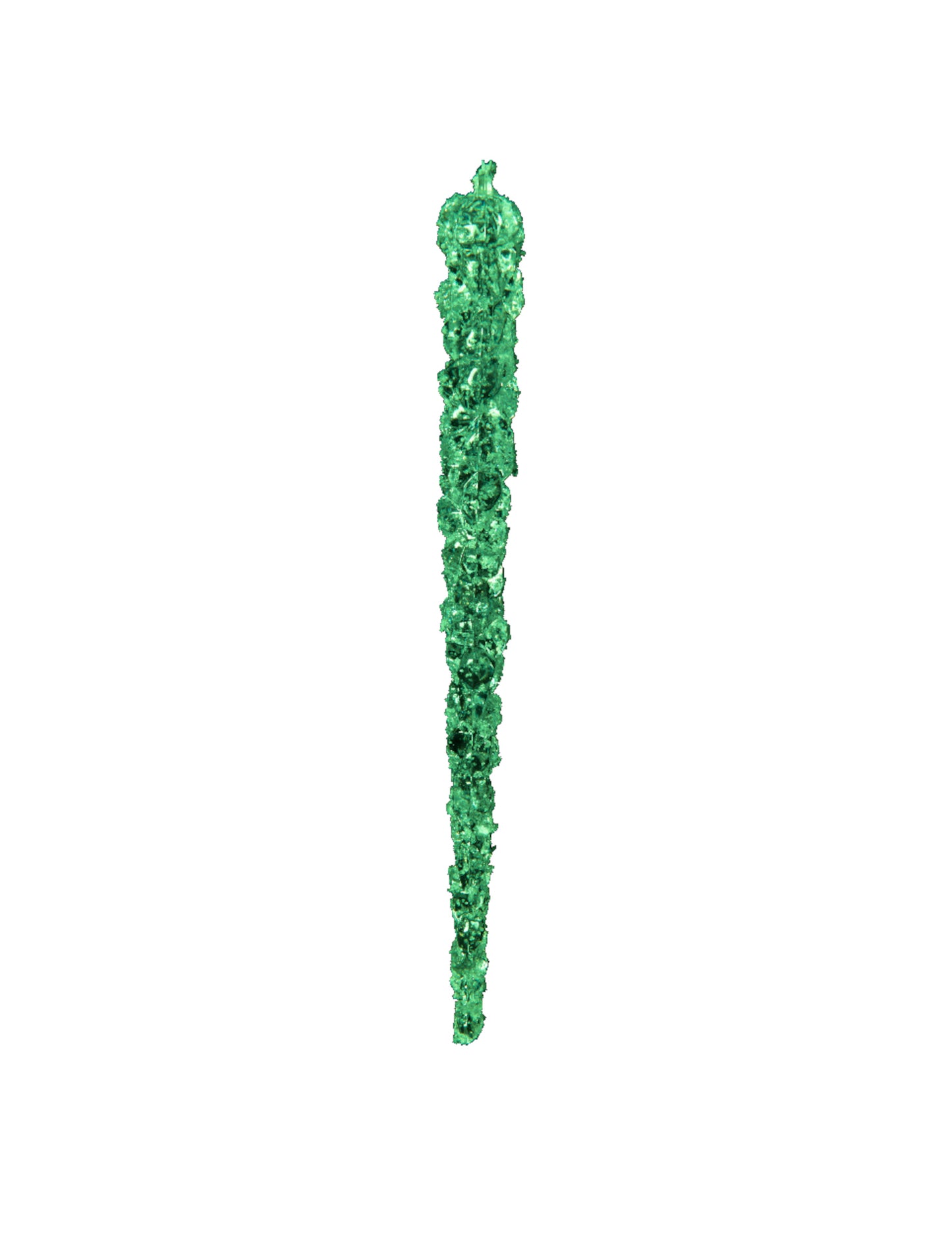 Détail d'une suspension stalactite de Noël pour sapin phosphorescente