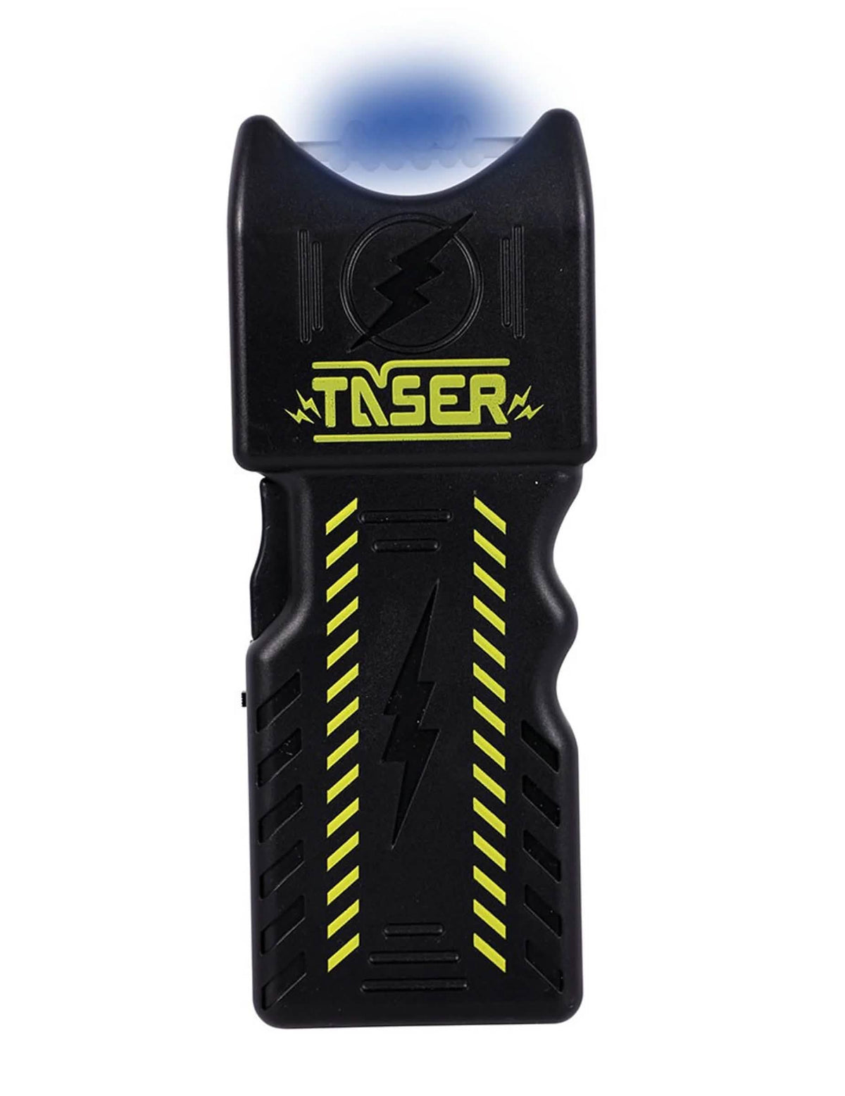 Detalhe do efeito luminoso azul da Taser falsa da SWAT