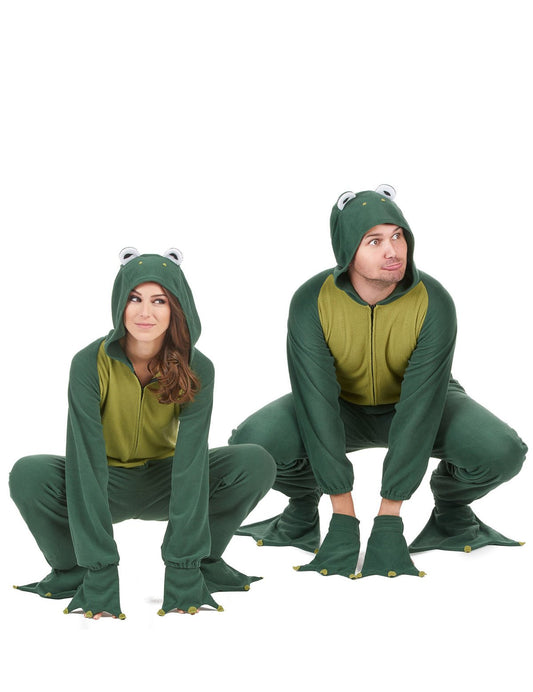 Fato de casal macacão com capuz de rã