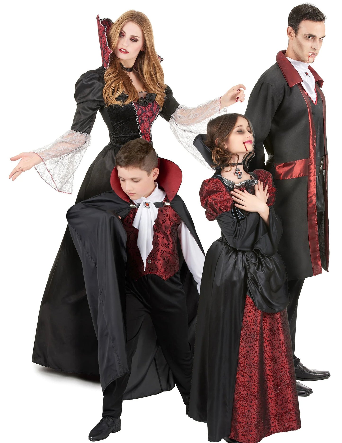 Fato de família vampiros barrocos para o Halloween
