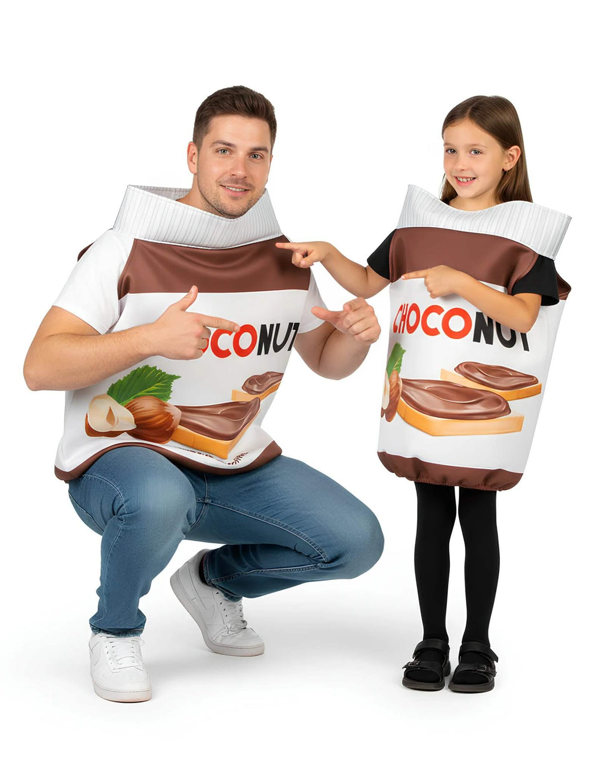 Disfarce de casal Choconut adulto e criança