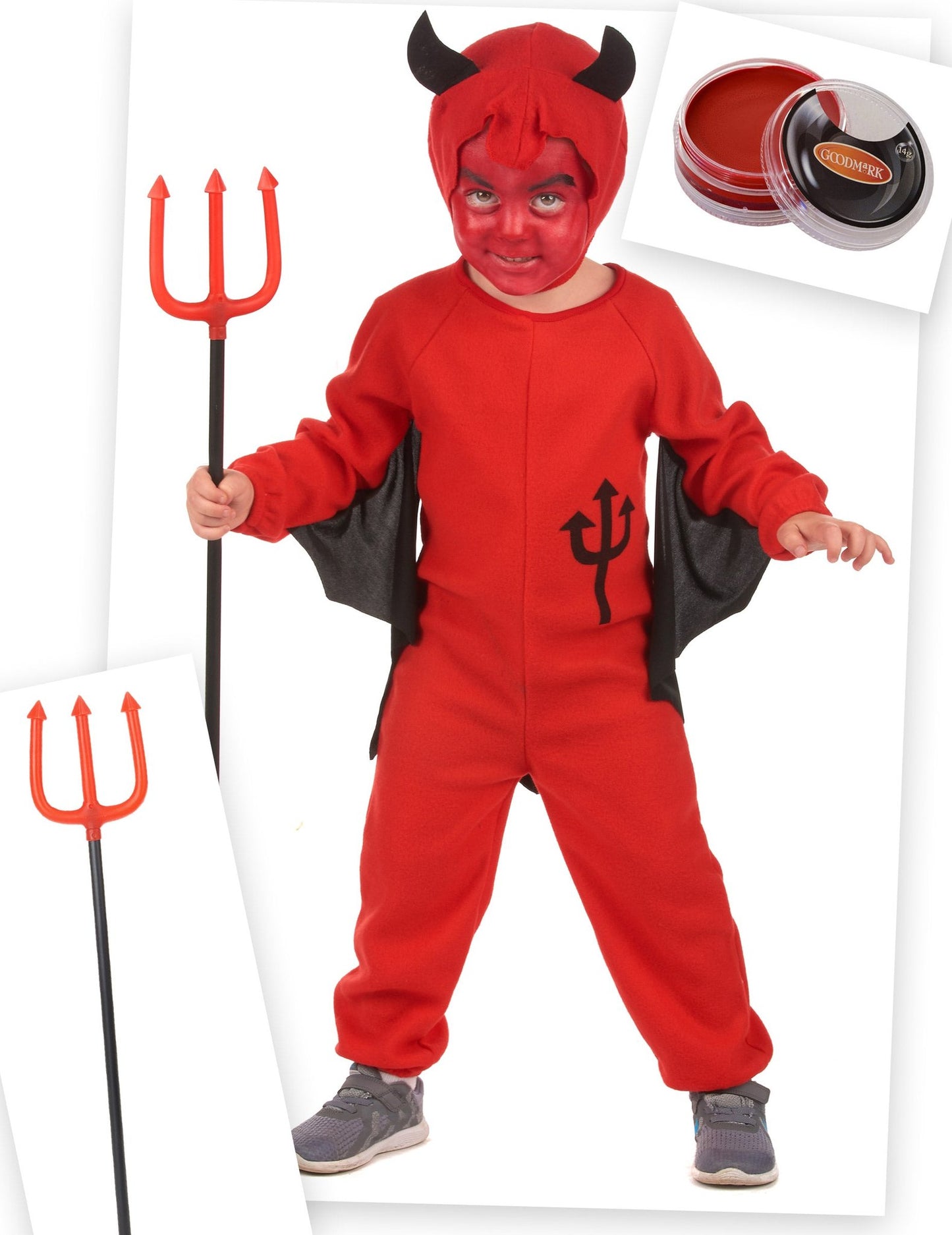 Pack disfarce diabo vermelho criança