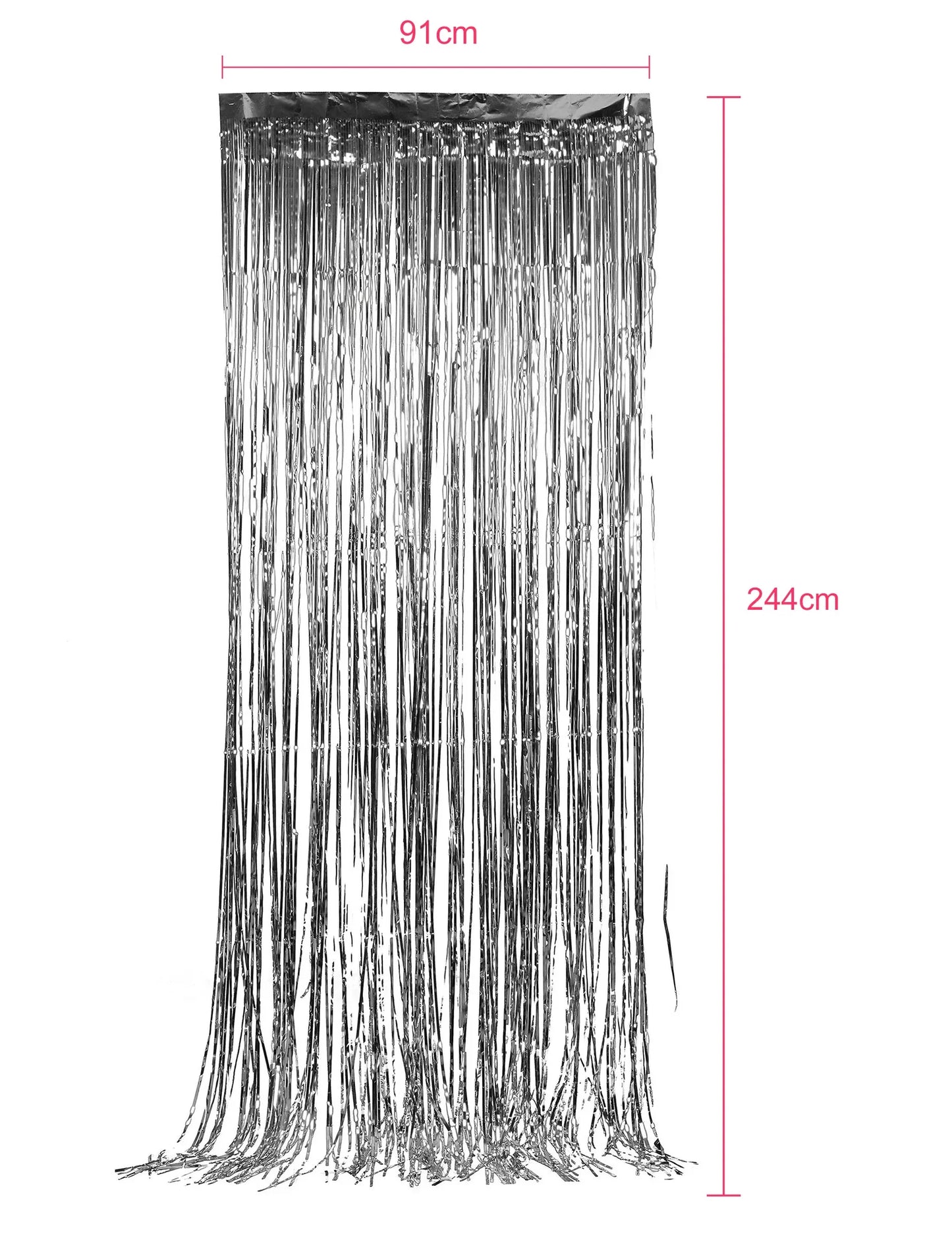 Pack de 5 cortinas cintilantes prateadas