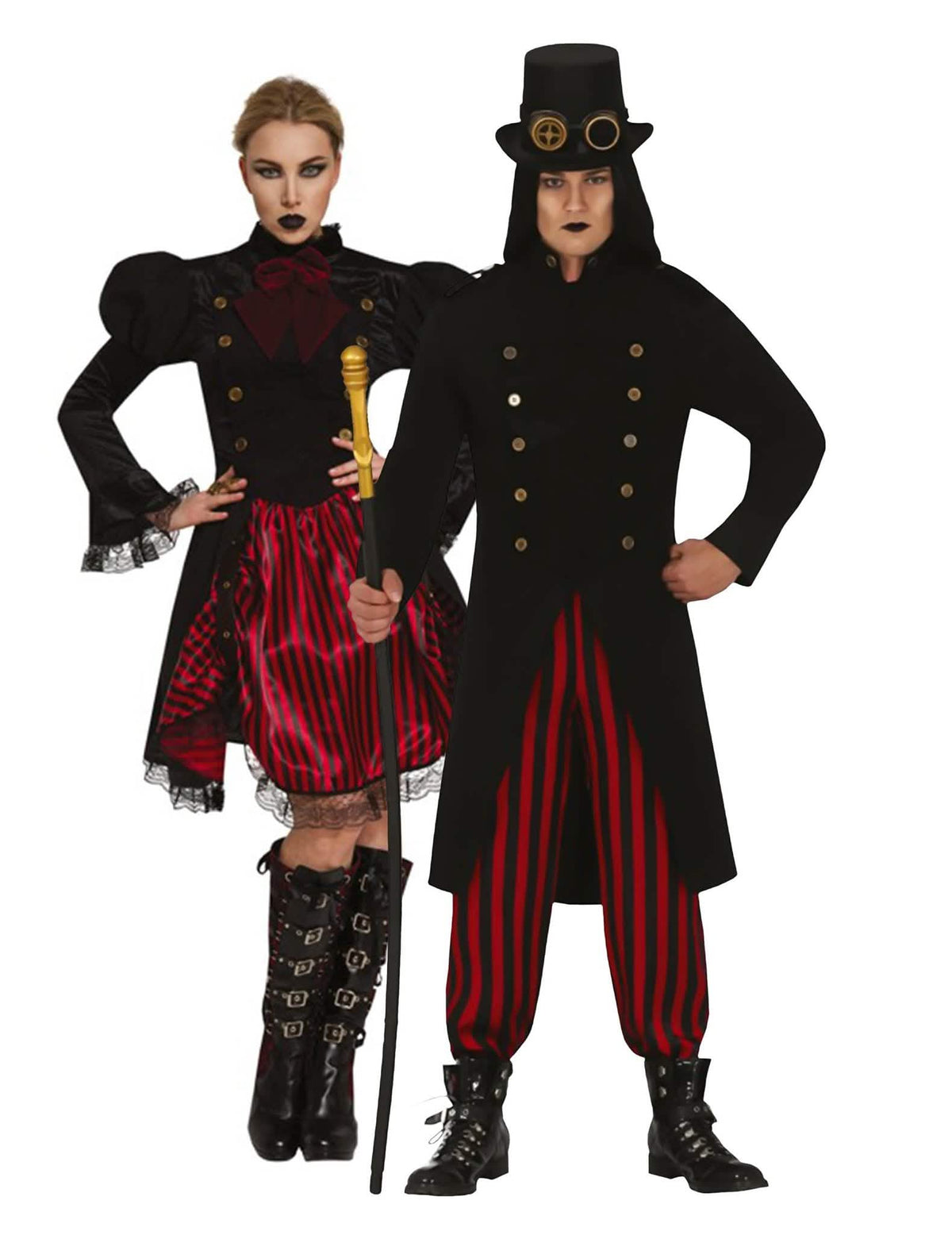 Disfarce de casal Steampunk para adulto