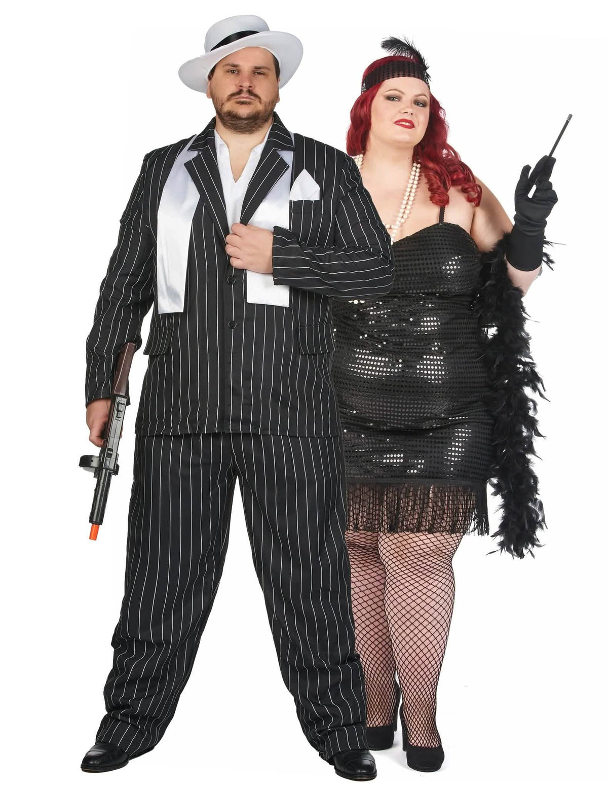 Disfarce de casal Charleston para adulto plus size