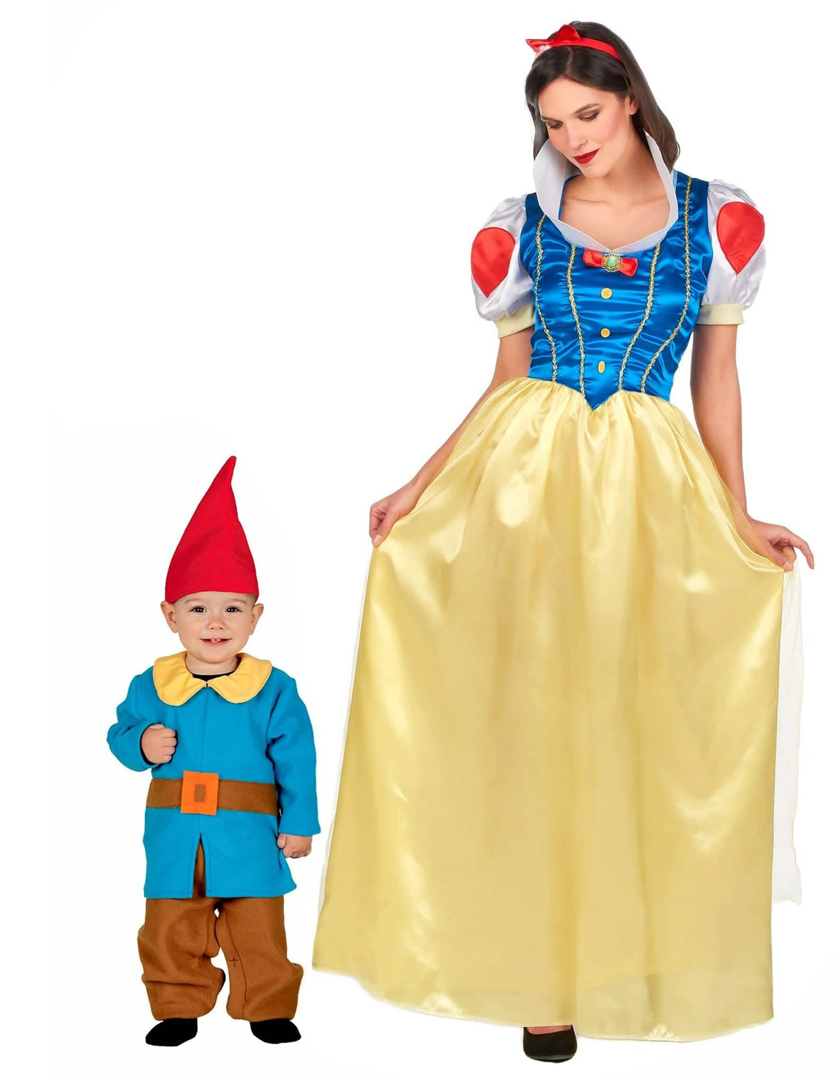 Disfarce de casal mãe e filho princesa e anão