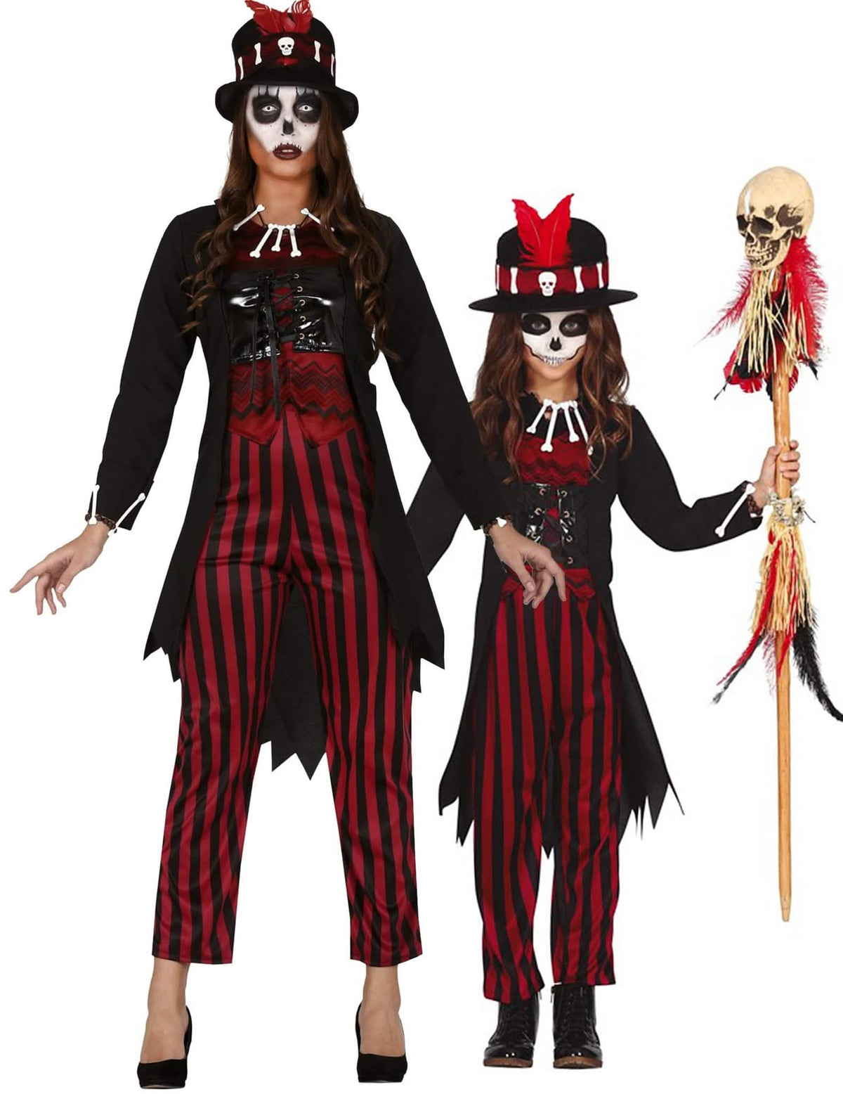 Fantasia de casal mãe e filha Voodoo Halloween