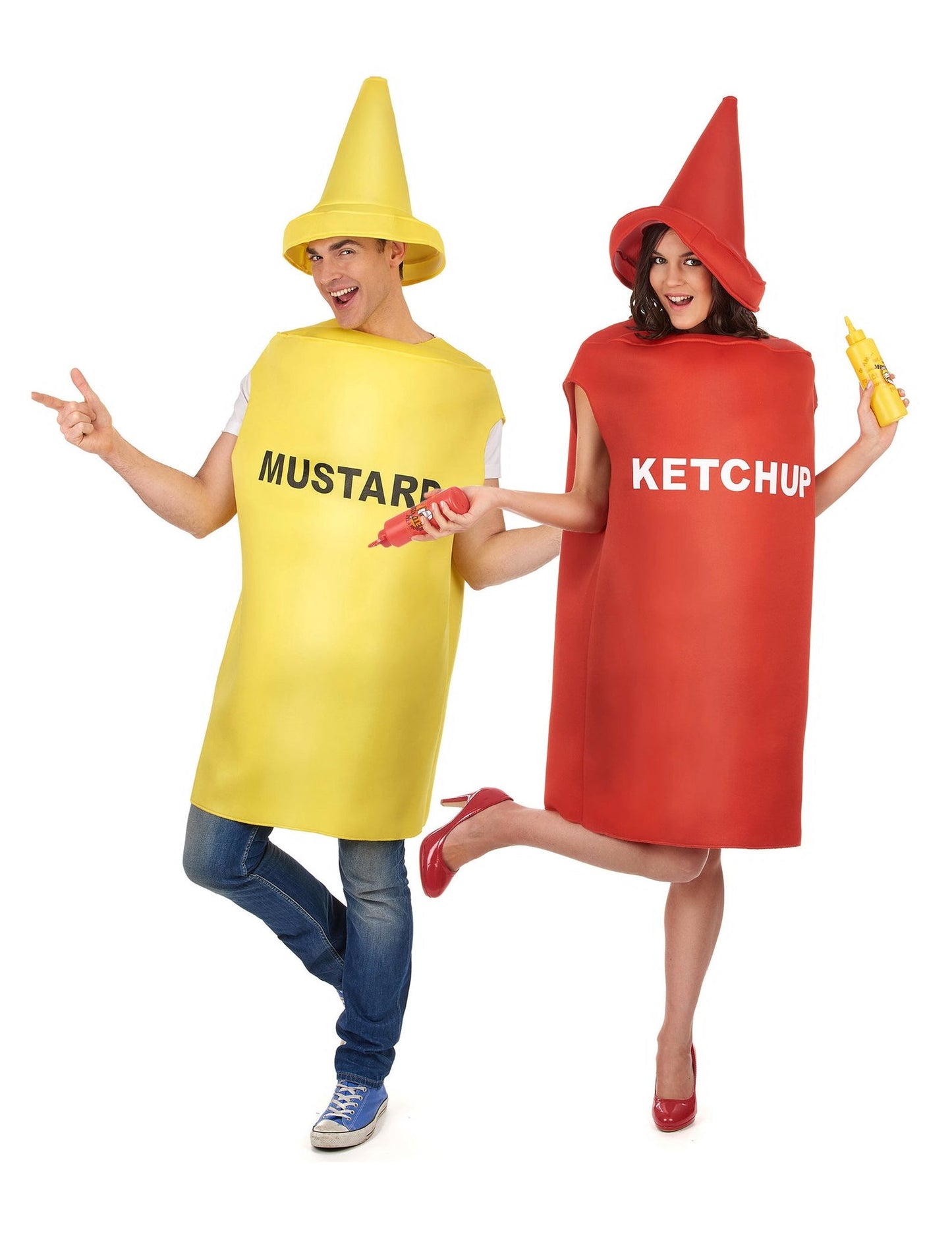 Disfarce de casal mustarda e ketchup