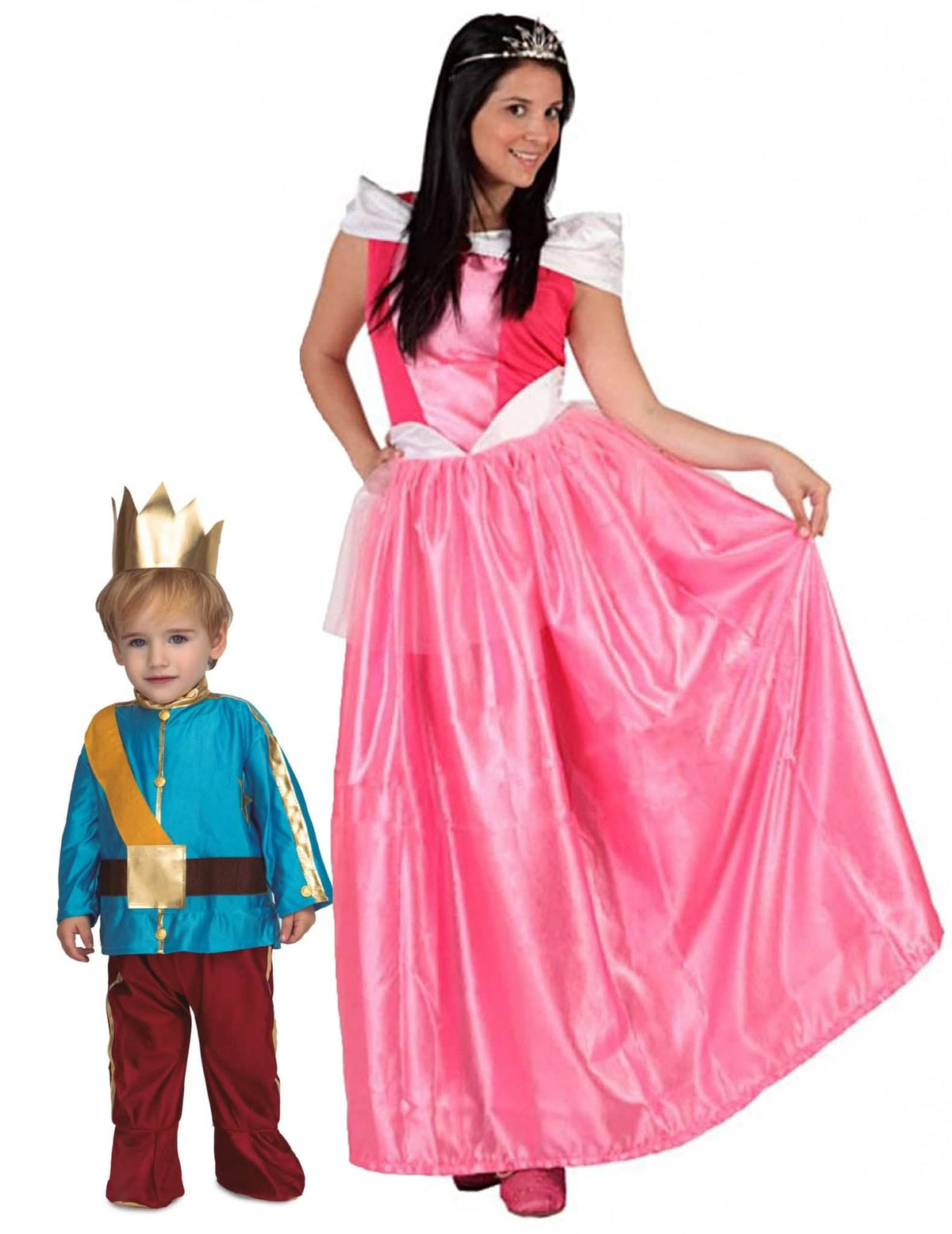 Disfarce de casal princesa e príncipe mãe e filho