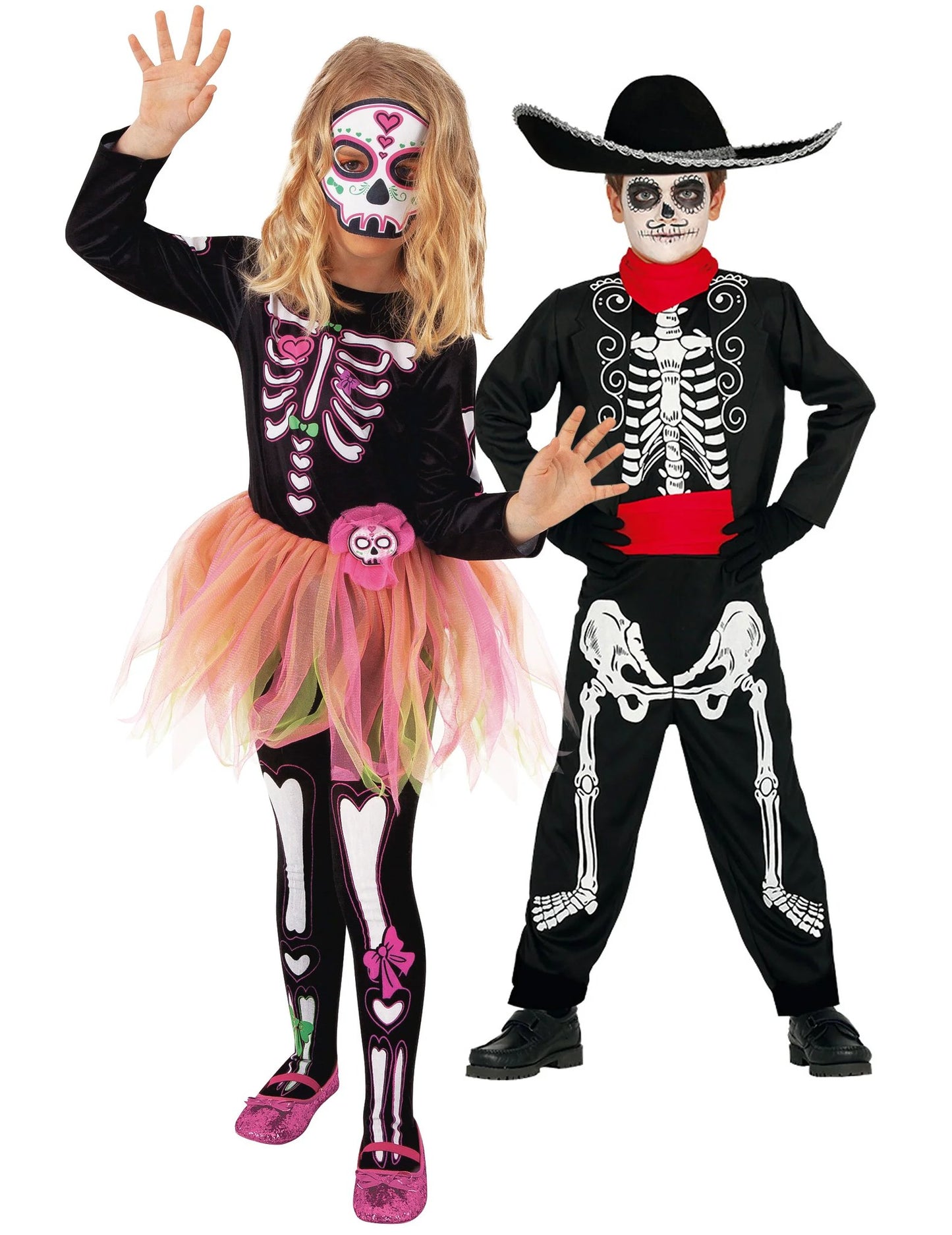 Fato de Dia de los Muertos para casal infantil