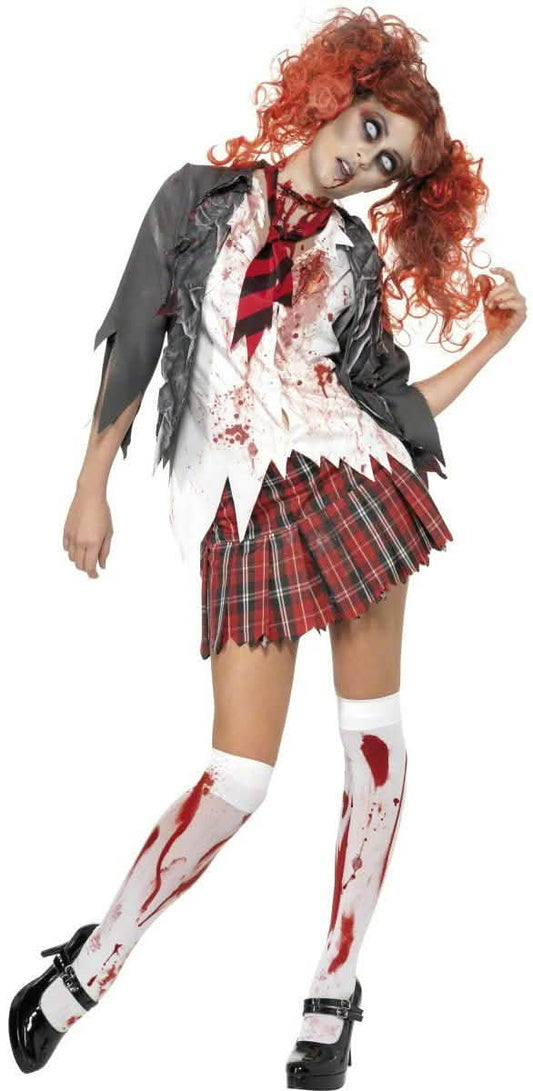 Pack disfarce e acessórios de zombie estudante mulher