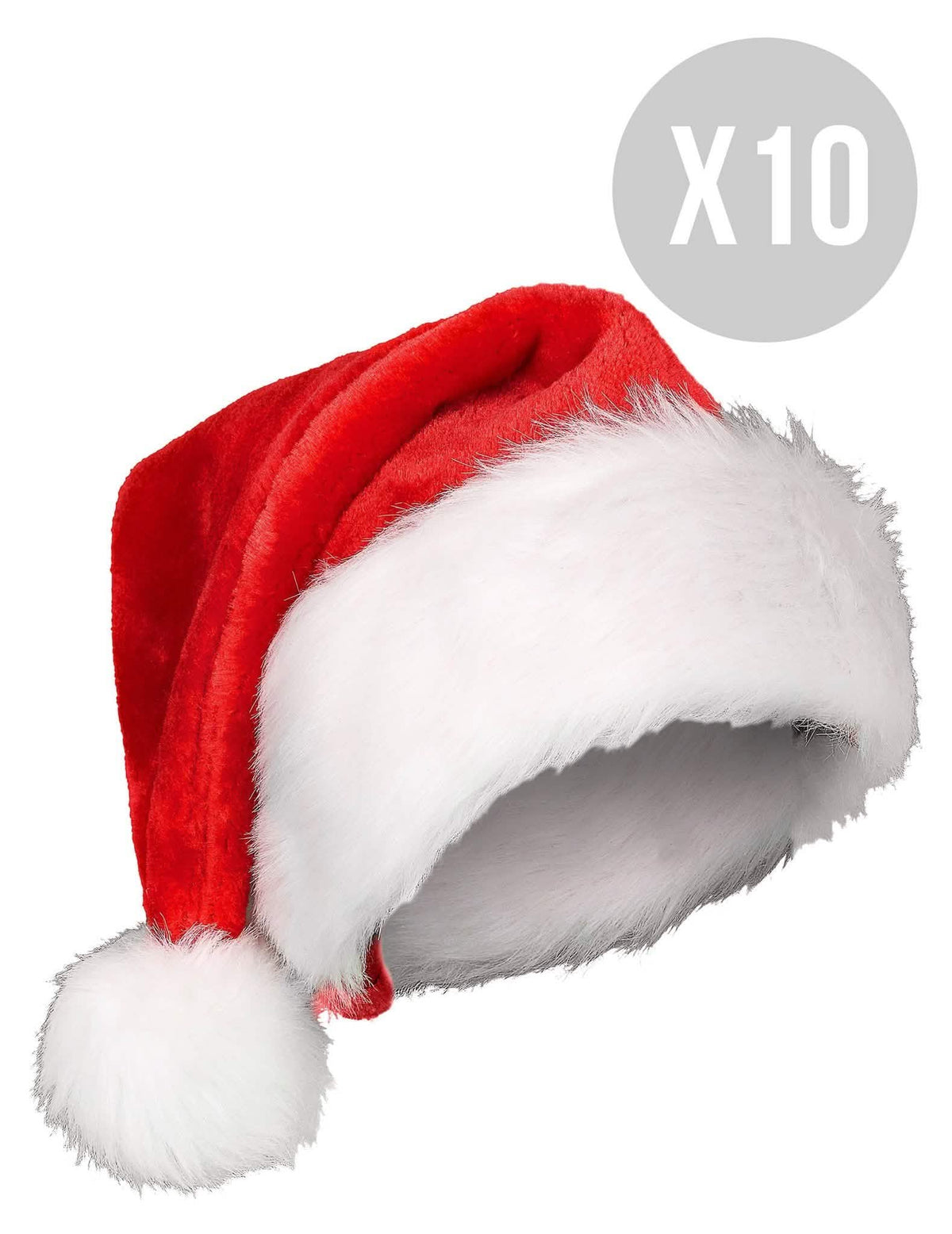 Pacote de 10 gorros de Natal para adulto
