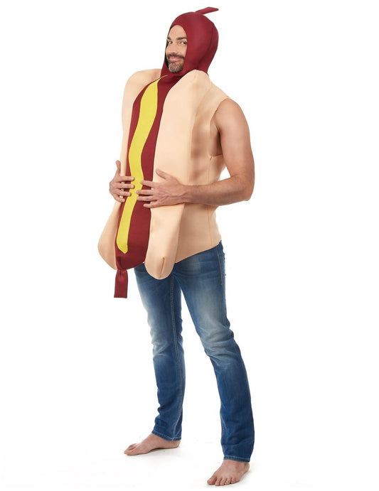 Disfarce de casal cachorro-quente e ketchup adulto