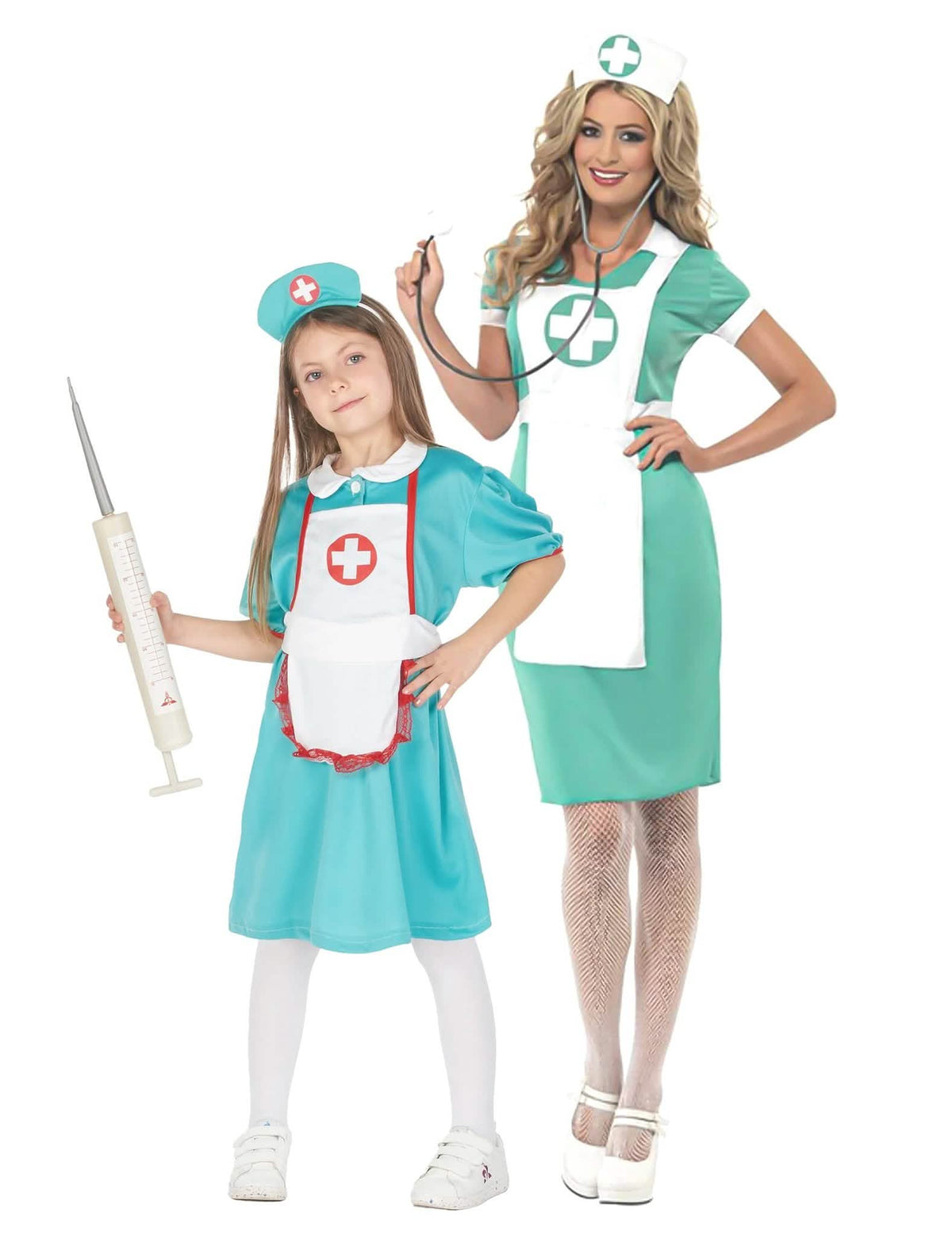 Fantasia de casal enfermeira mãe e filha
