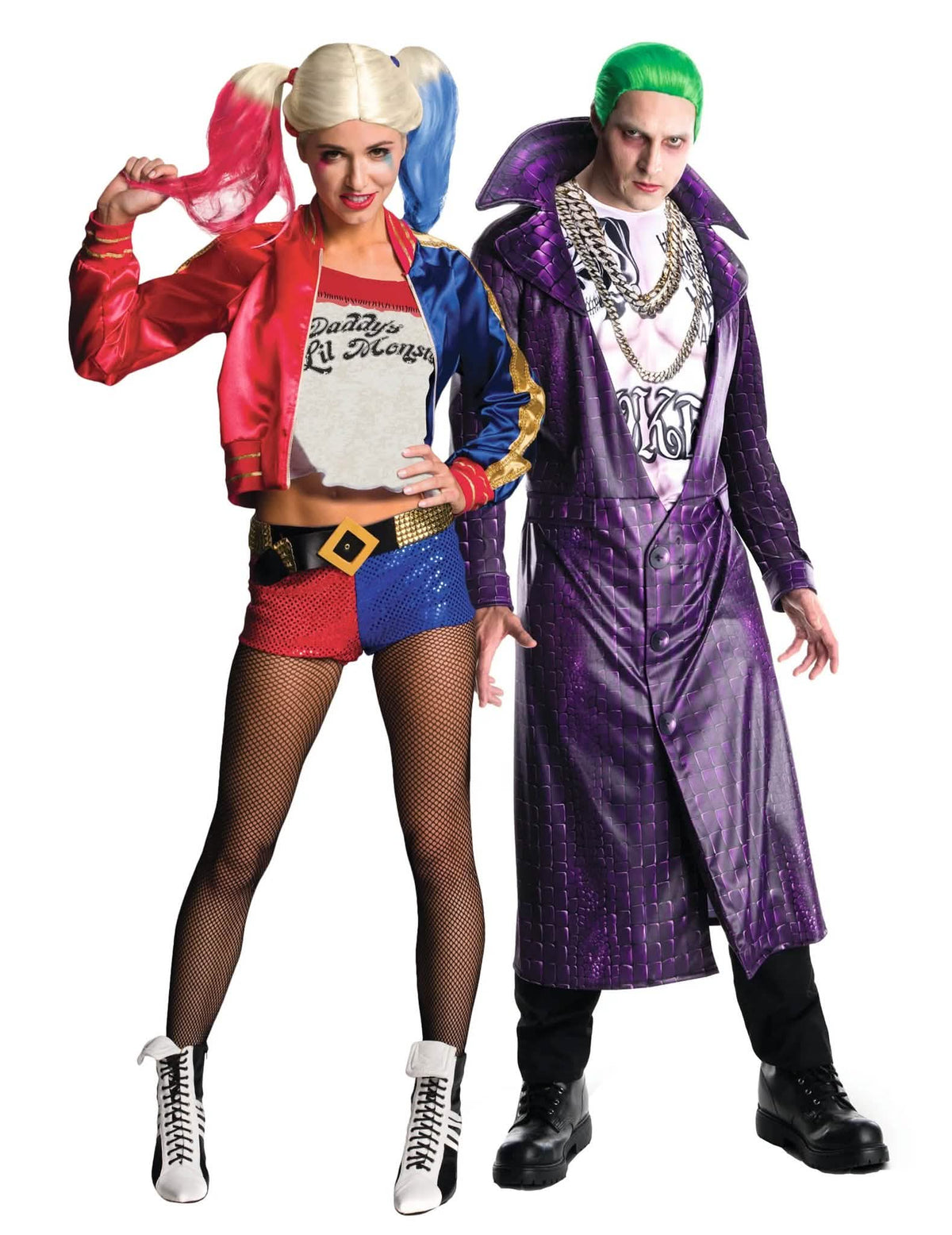 Disfarce de casal adulto Joker™ e Harley Quinn Suicide Squad™