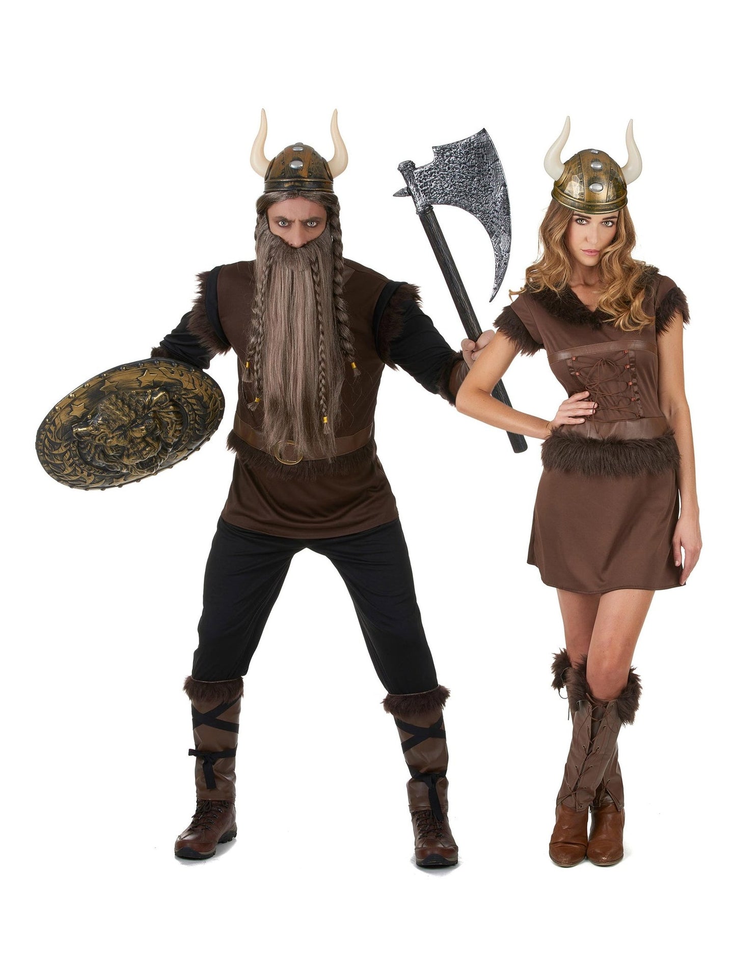 Disfarce de casal Viking adulto