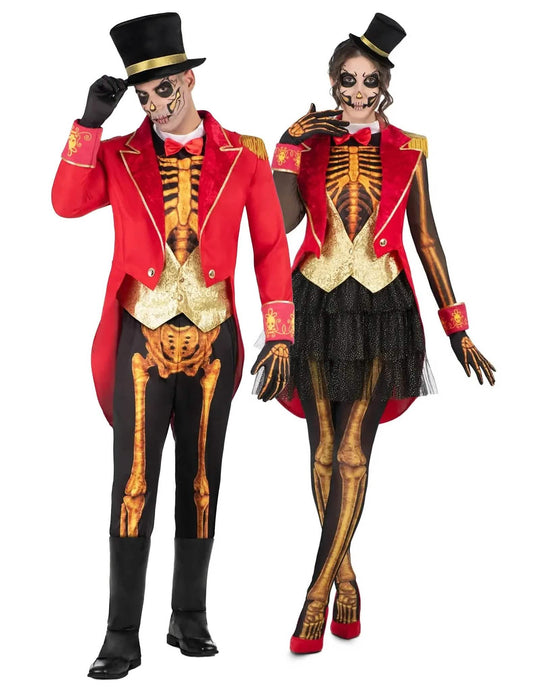 Fato de casal Monsieur Madame Loyal esqueleto adulto
