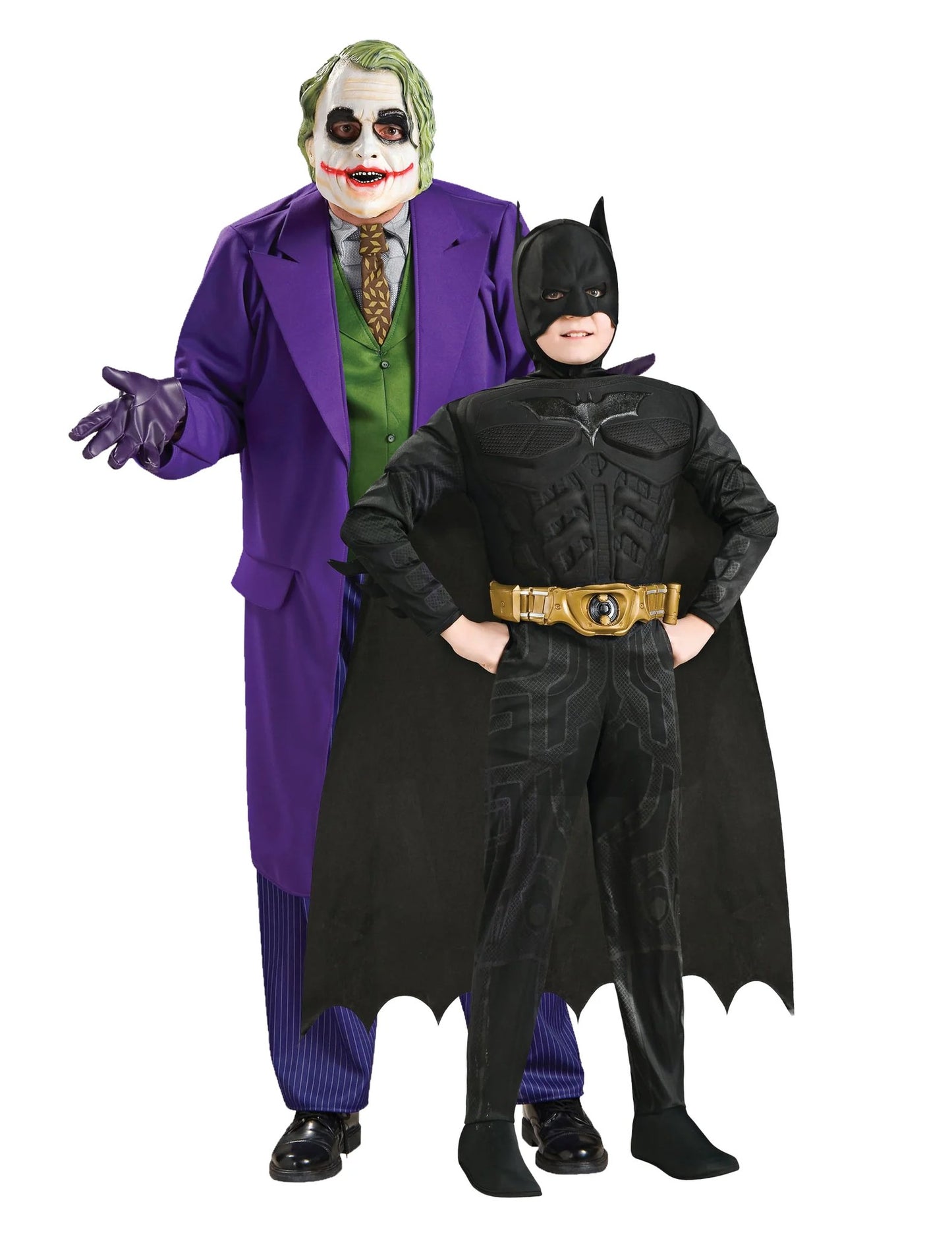 Disfarce de casal Batman™ e Joker™ pai e filho