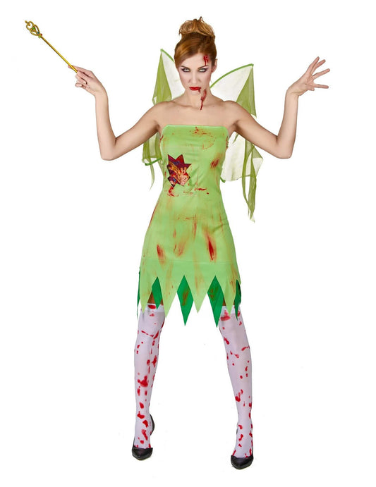 Pack disfarce fada verde sangrenta mulher Halloween