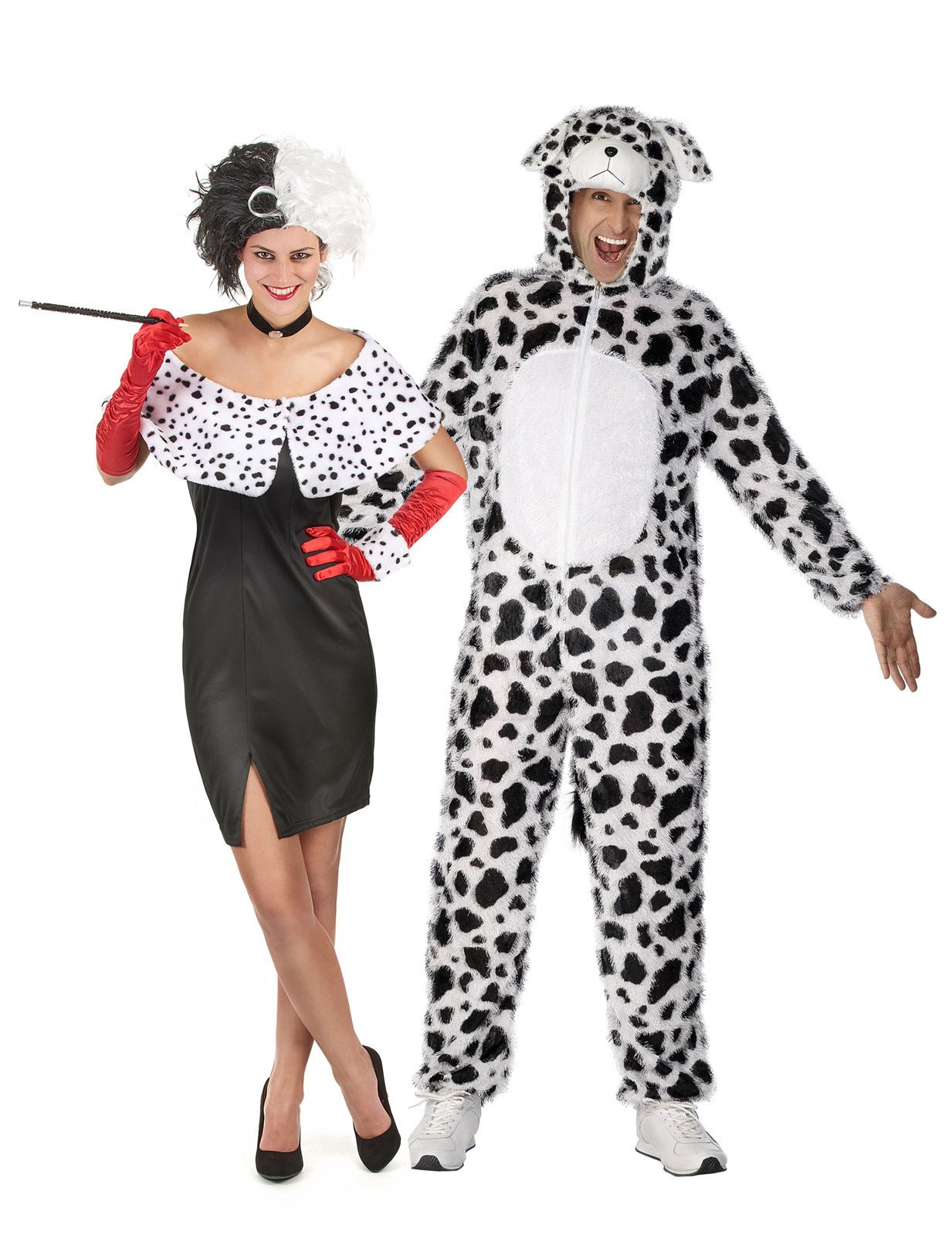 Disfarce de casal Cruella e o seu dálmata