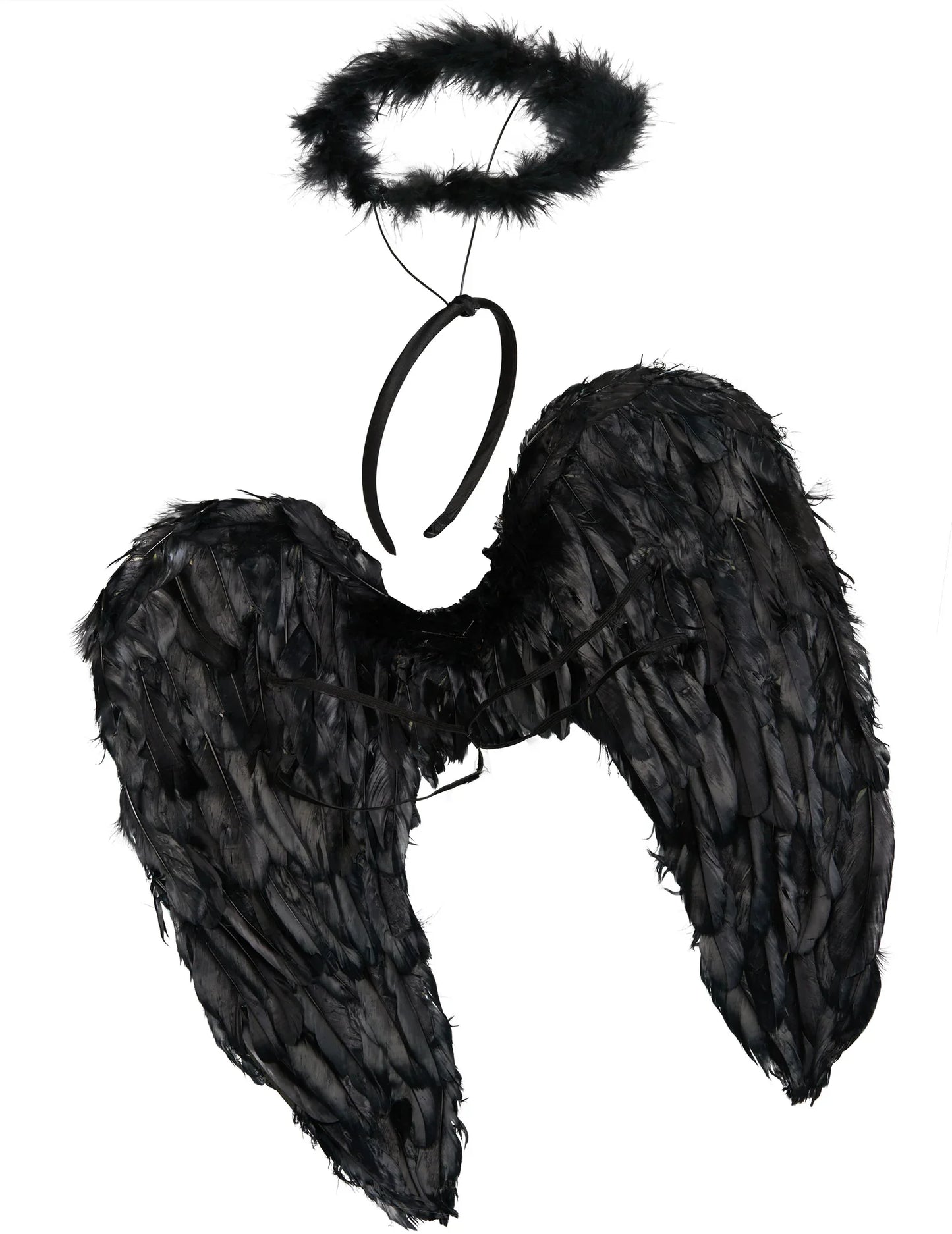Kit de acessórios anjo negro adulto