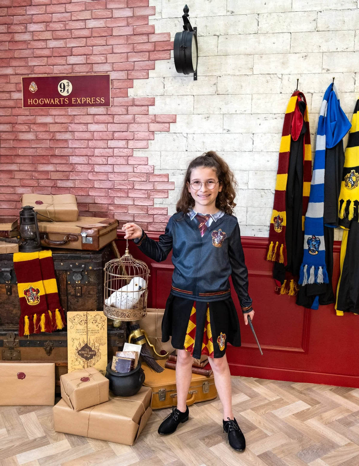 Top com saia Gryffindor Harry Potter para menina cinzento e vermelho