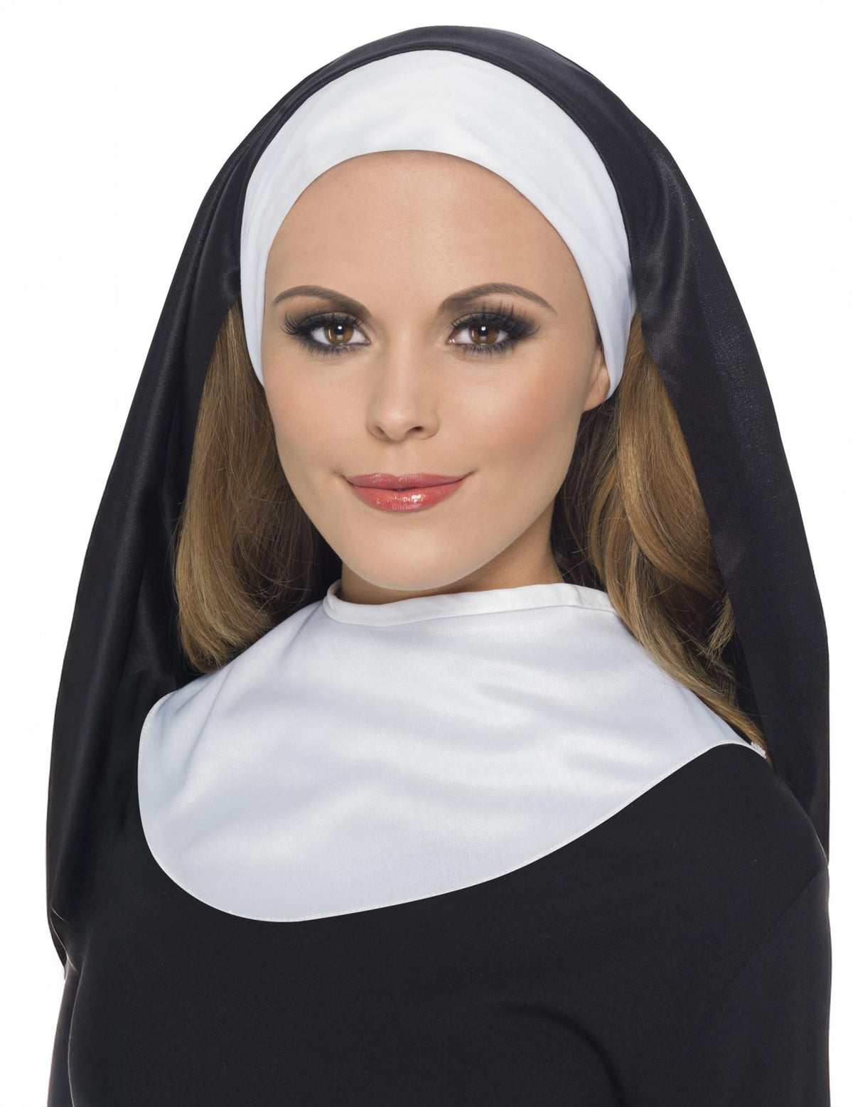 Toque de nonne pour femme noir et blanc