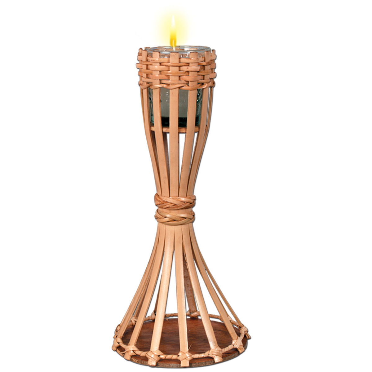 Décoration de table torche en bambou pour fête naturel avec bougie