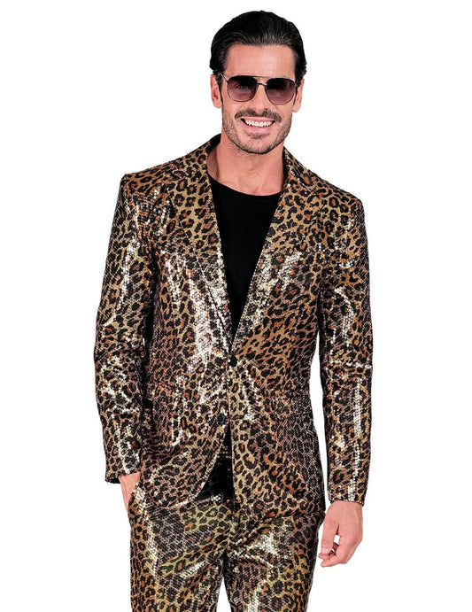 Casaco de lantejoulas de leopardo para adultos