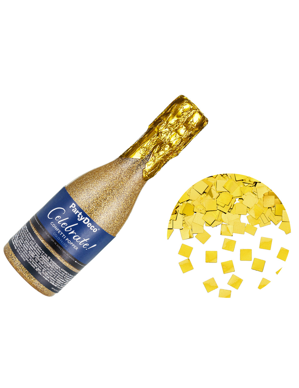 Canon à confettis champagne doré métallisé