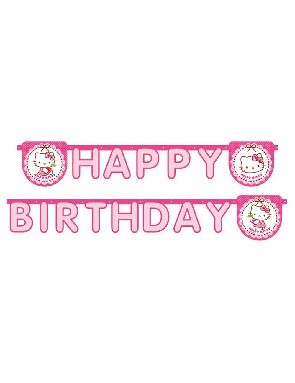 Grinalda Happy Birthday Hello Kitty para criança cor de rosa