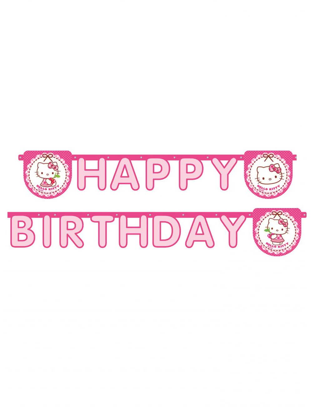 Grinalda Happy Birthday Hello Kitty para criança cor de rosa