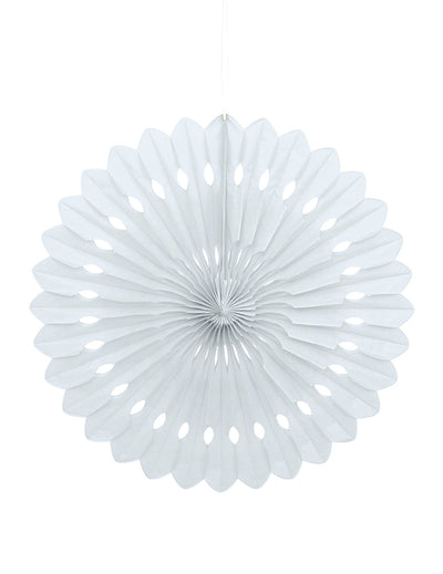 Rosace en papier pour décoration blanche alvéolée