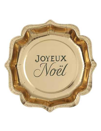 10 assiettes Noël Étincelant vert sapin 21 x 21 cm