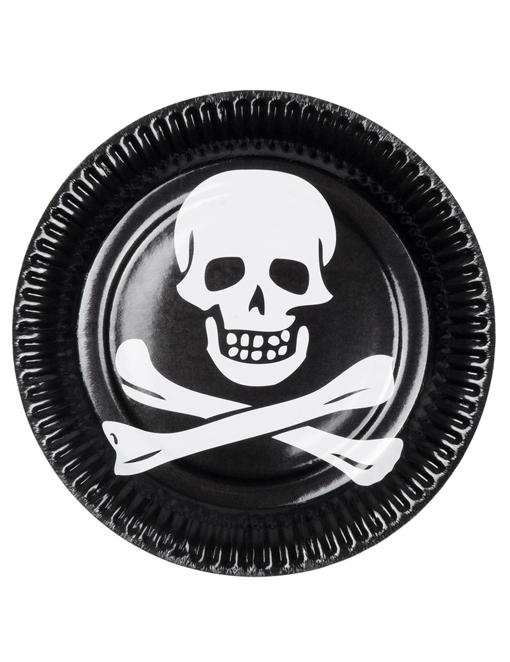 Assiettes tête de mort pour fête noir et blanc