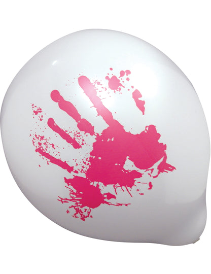 Gros plan sur l'imprimé de main du ballons mains ensanglantées