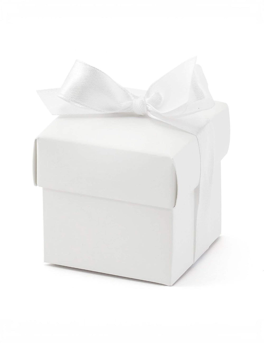 Close-up of the ribbon on the cardboard box for a wedding