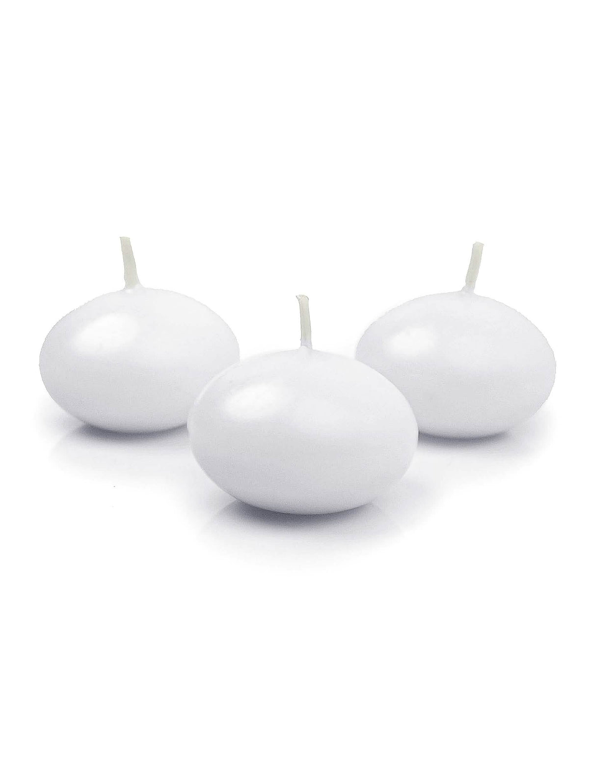 10 velas de disco flutuantes branco mate 50 mm