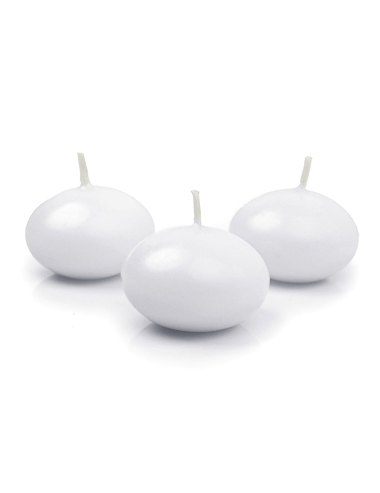 10 velas de disco flutuantes branco mate 50 mm