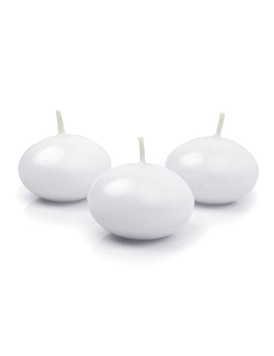 10 velas de disco flutuantes branco mate 50 mm