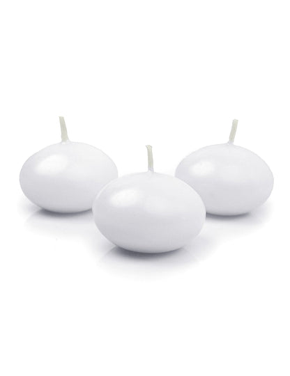 10 velas de disco flutuantes branco mate 50 mm