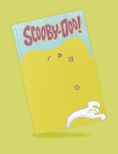 Vue du verso des 8 cartes d'invitation avec enveloppes Scooby-Doo