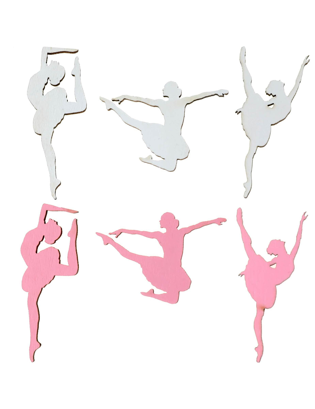 confettis de mesa em madeira bailarina para decoração cor de rosa e branco