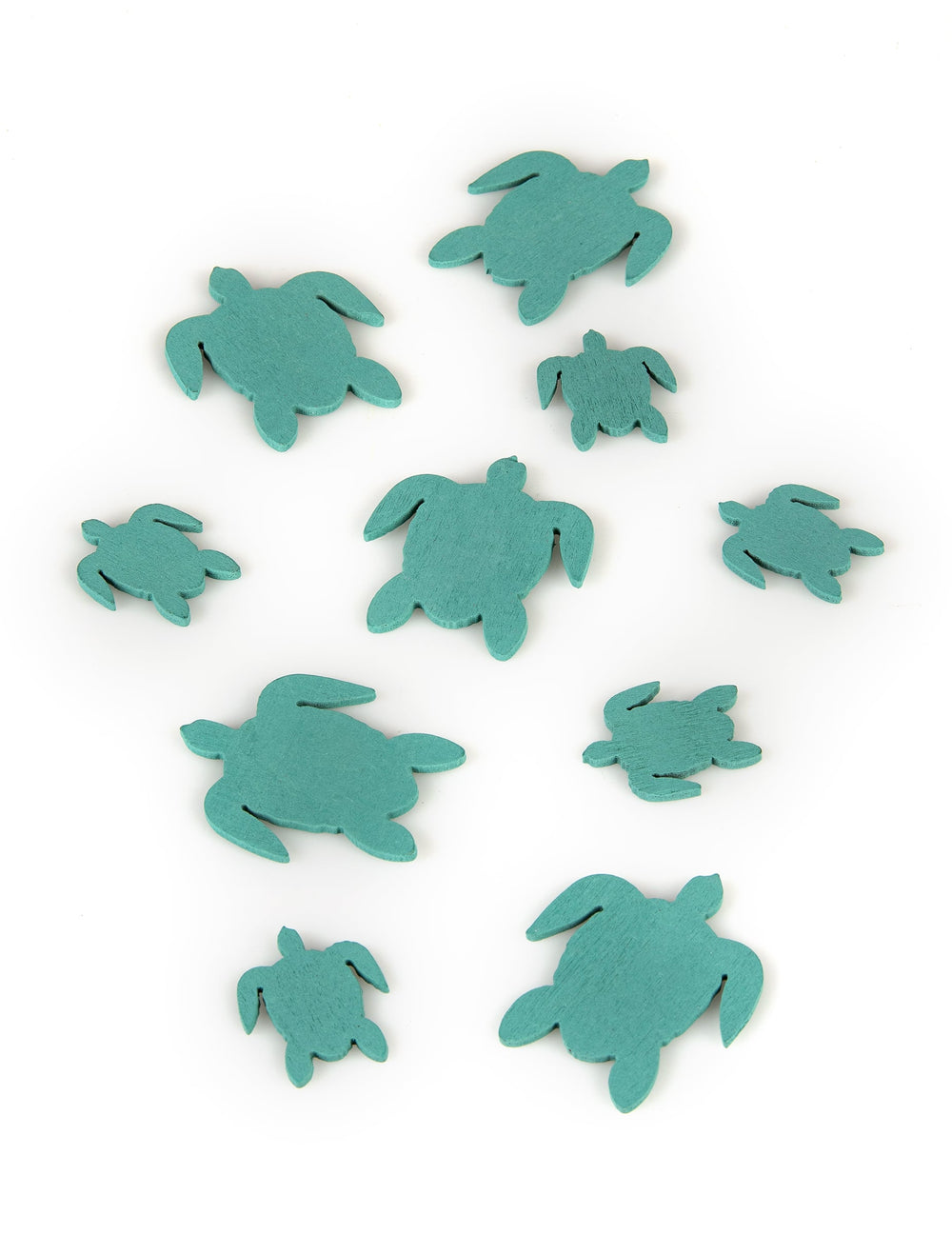 Confettis en bois tortues de mer pour décoration marine bleues