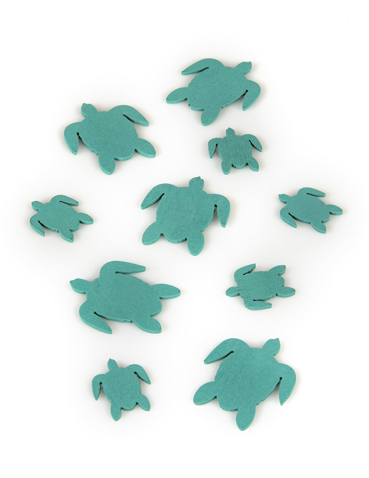 Confettis en bois tortues de mer pour décoration marine bleues